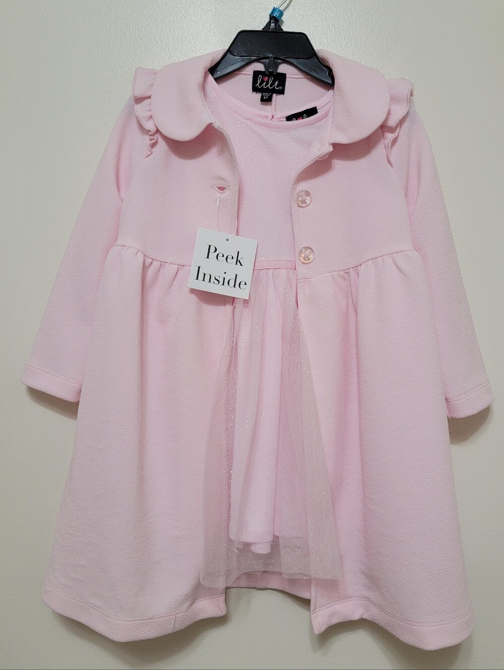 Nwt Pink Glitter Dress And Matching Jacket Set